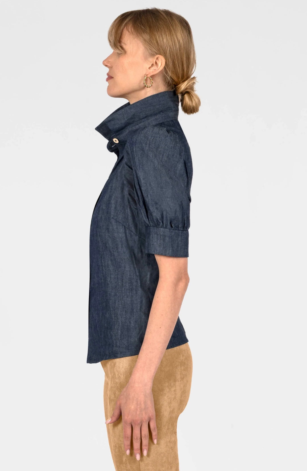 Puff Sleeve Top - Chambray