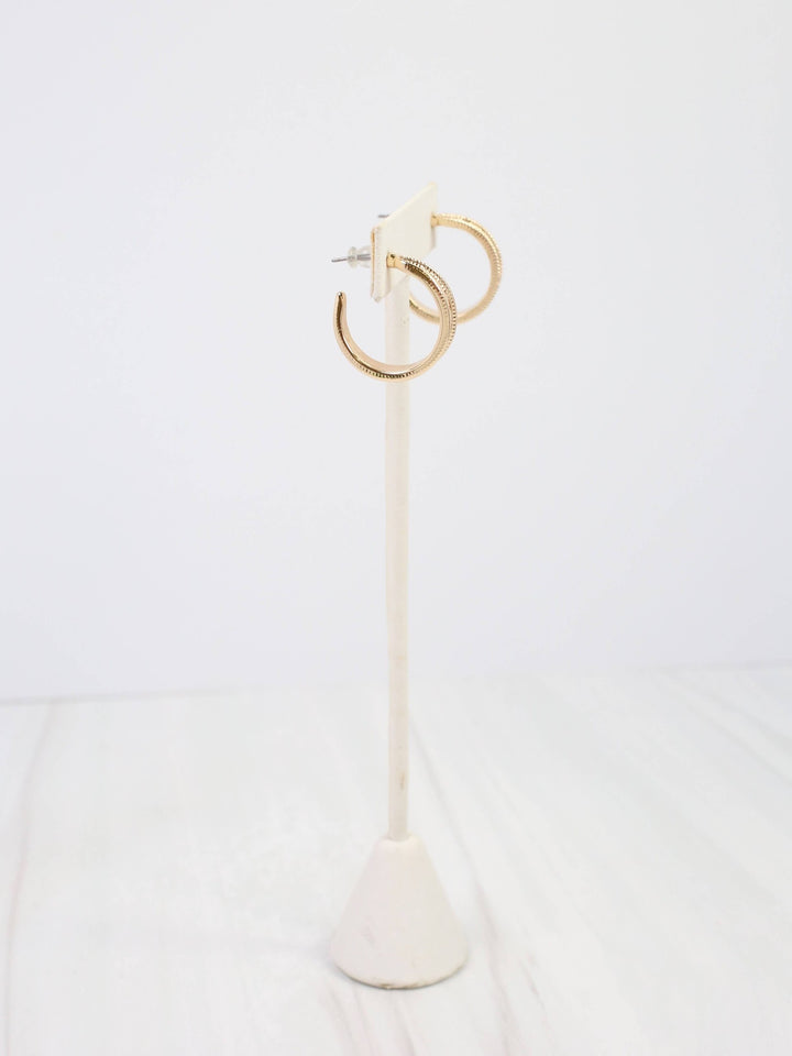 Cushing Hammered Hoop Earring- Gold