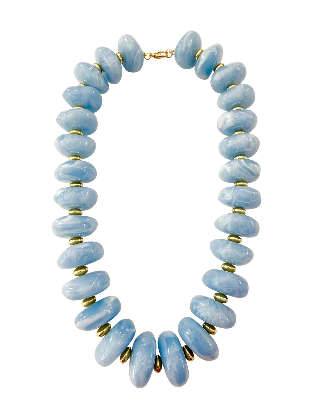 Randi Chunky Beaded Necklace- Light Blue