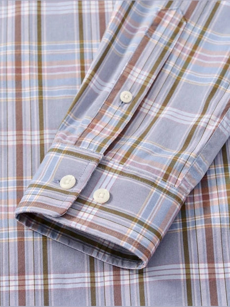 Natural Performance Button Down Shirt - Potomac Plaid - Bluestone
