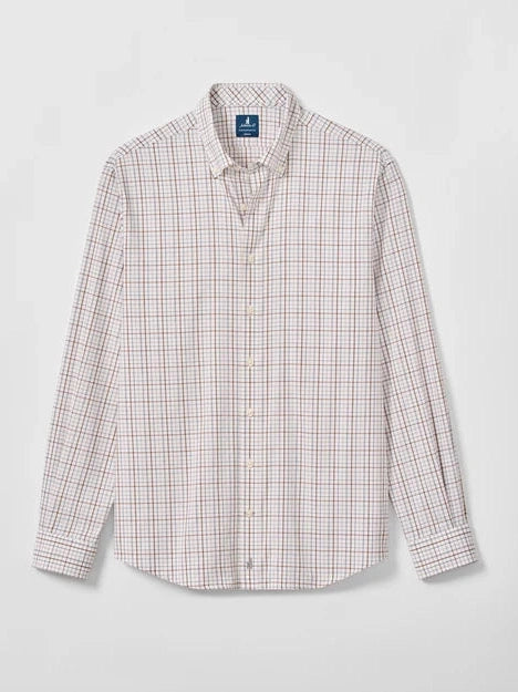 Everyday Performance Button Down Shirt - Sandlewood Pane - White