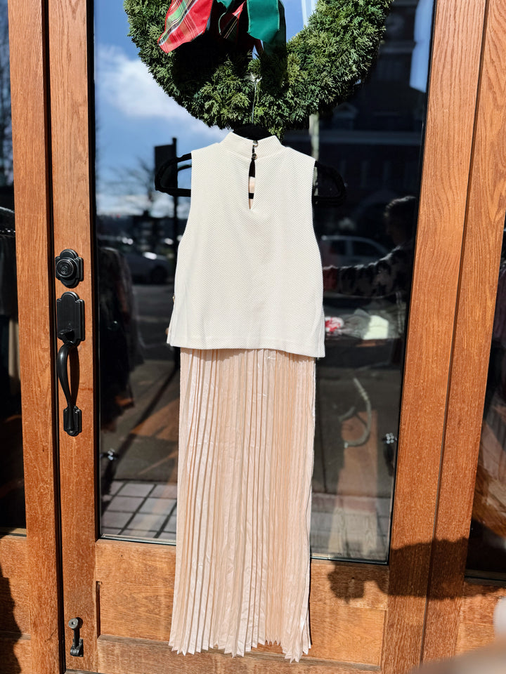 THML Champagne Pleated Dress