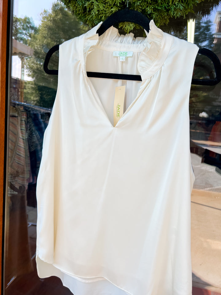 Jade Ruffle Neck Top