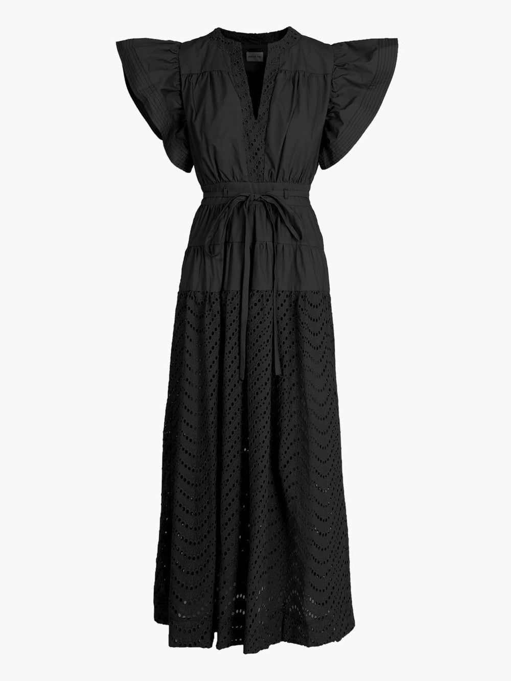 Adelyn Rae Cameron Cotton Eyelet Embroidered Maxi Dress - Black Bo & Company Adelyn Rae Cameron Cotton Eyelet Embroidered Maxi Dress - Black Bo & Company