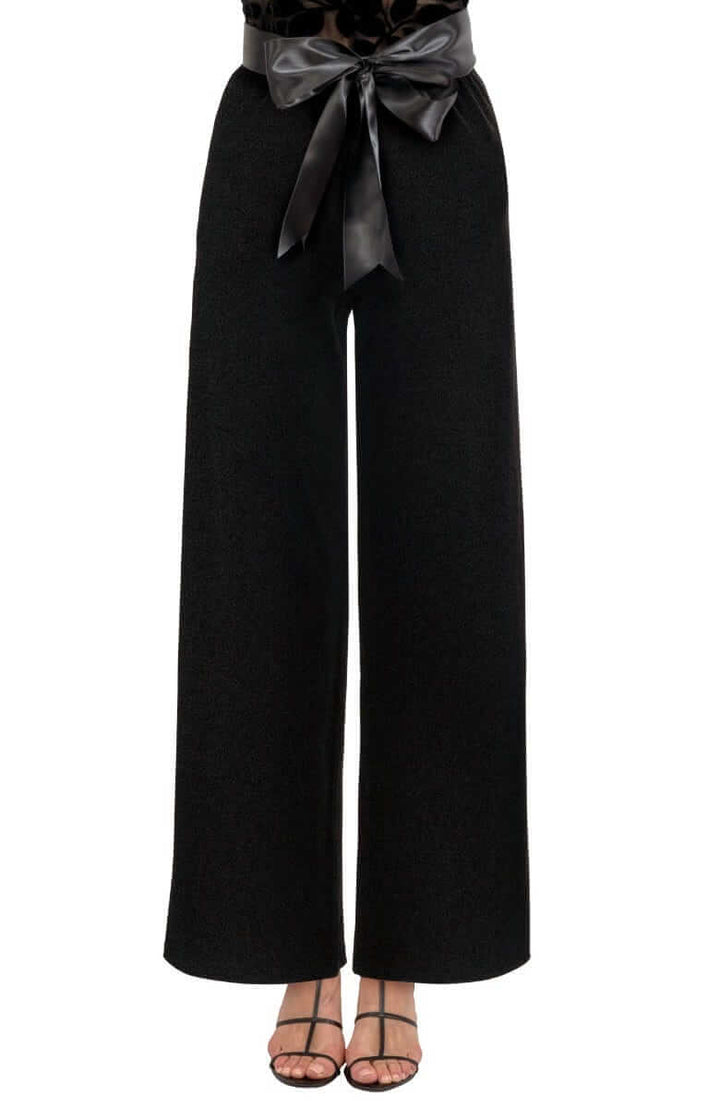 Gretchen Scott Velvet Palazzo Pant- Black