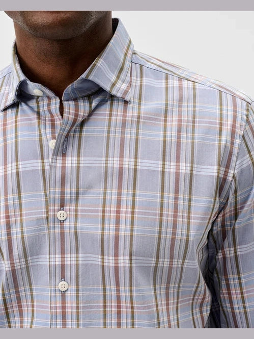 Natural Performance Button Down Shirt - Potomac Plaid - Bluestone