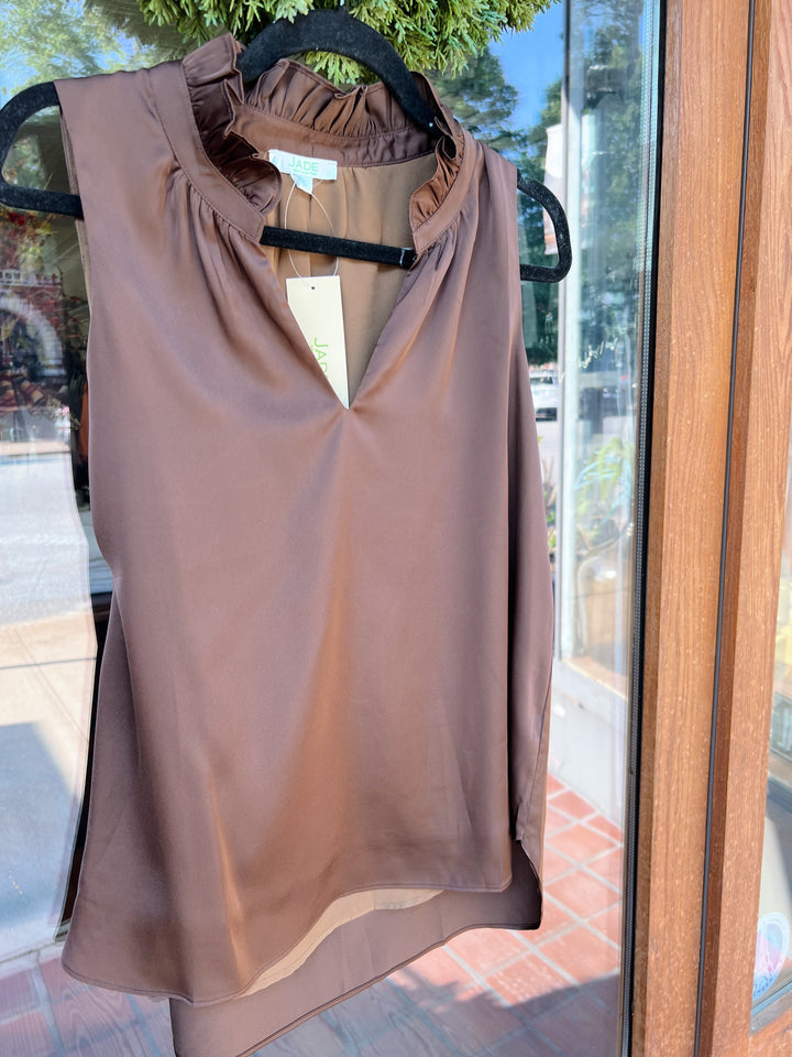 Jade Ruffle Neck Top