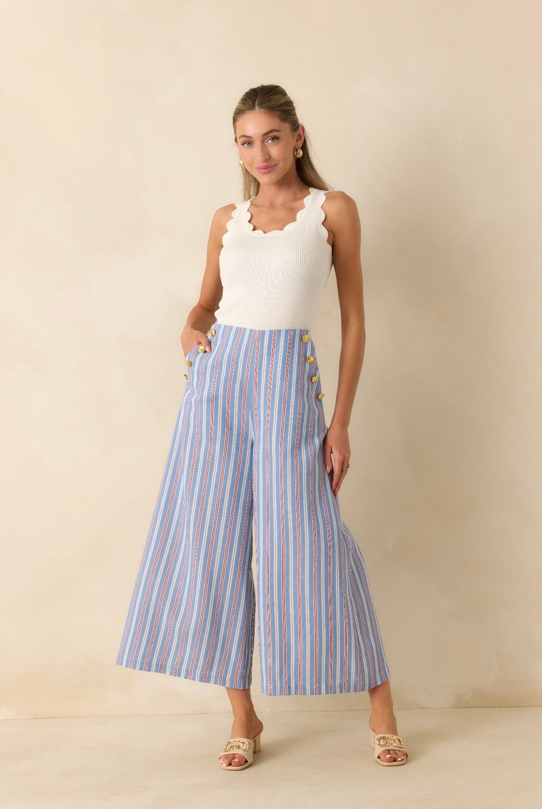 Deitrich Pants - Starboard Stripe