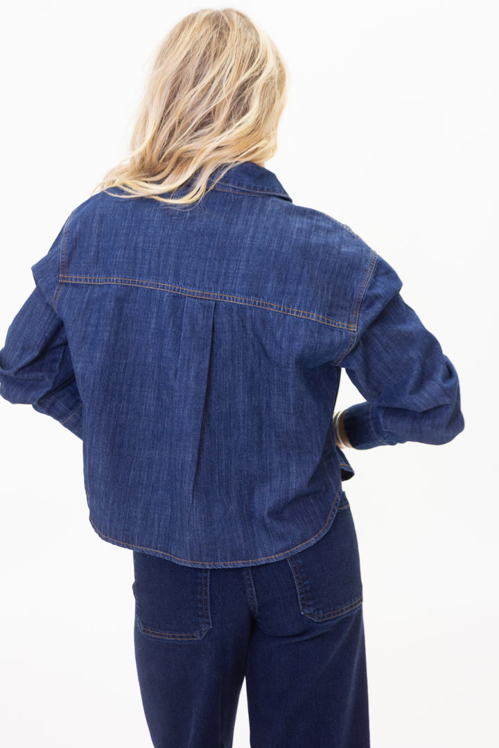 Karlie Denim Shirt w/ Pearl Snap