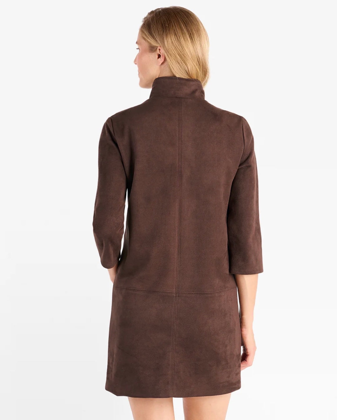Callie Dress Faux Suede - Espresso