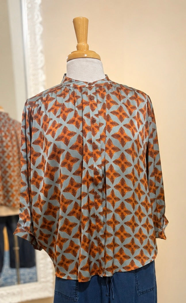 Copper Tile Batwing Blouse