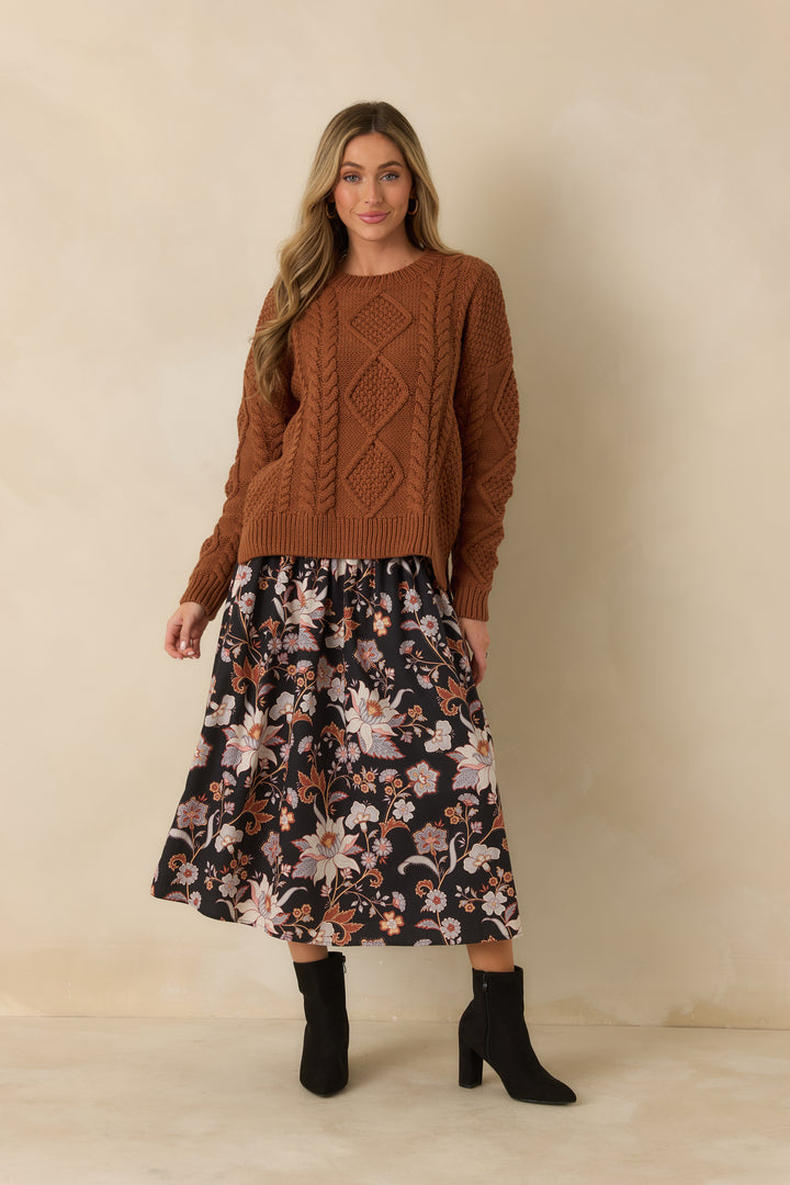 Hudson Smocked Skirt - Nocturne