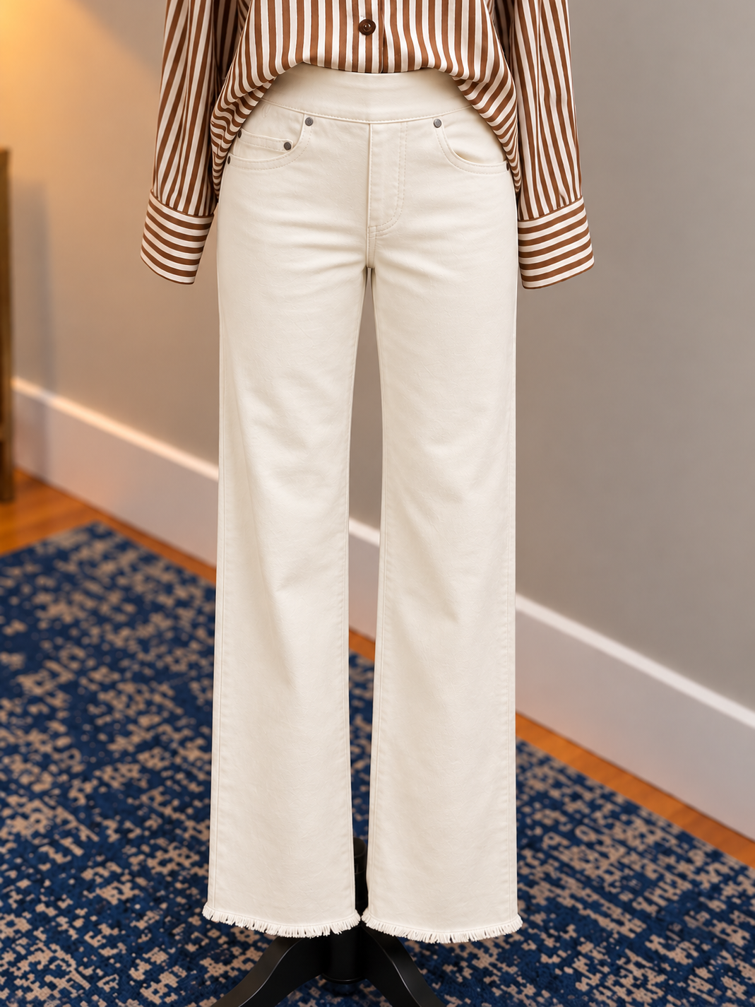 Slim Sation Fringe Hem Ankle Pant M35714