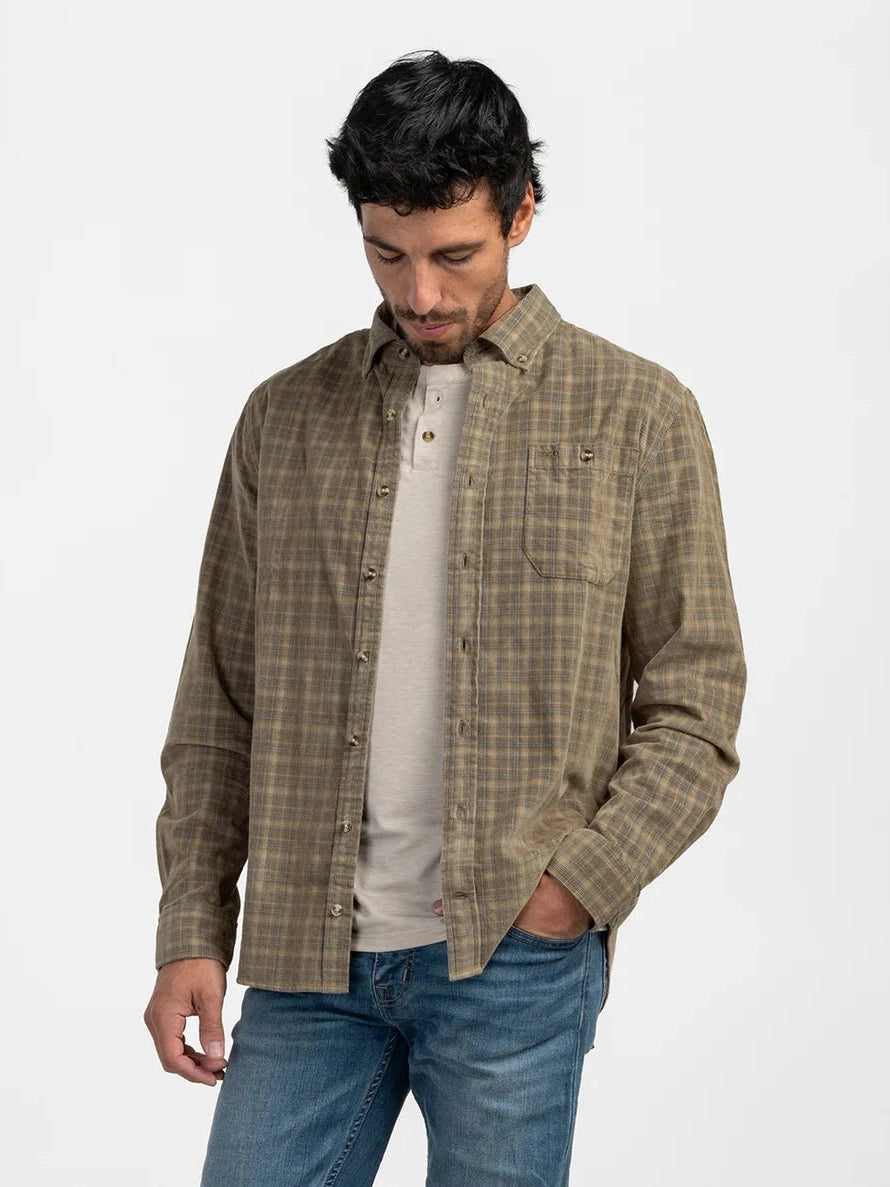 Southern Shirt Co. Braxton Lightweight Cord Flannel Shirt - Saddle