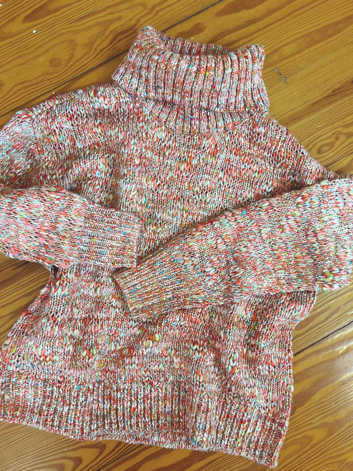 Tribal Fall Hues Turtleneck Sweater