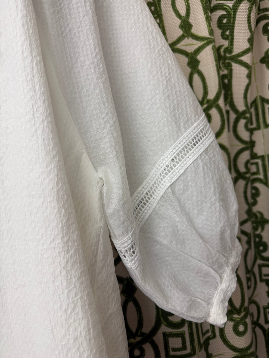 Jade White Peasant Top