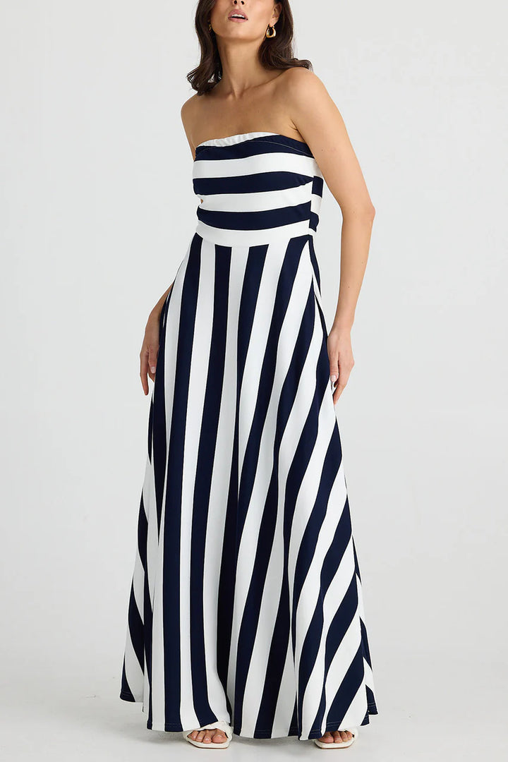 Brave & True Thandie Maxi Dress- Navy Stripe