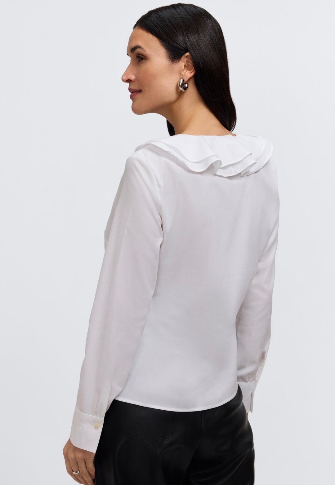 Foxcroft Shantel Ruffle Long Sleeve  Blouse
