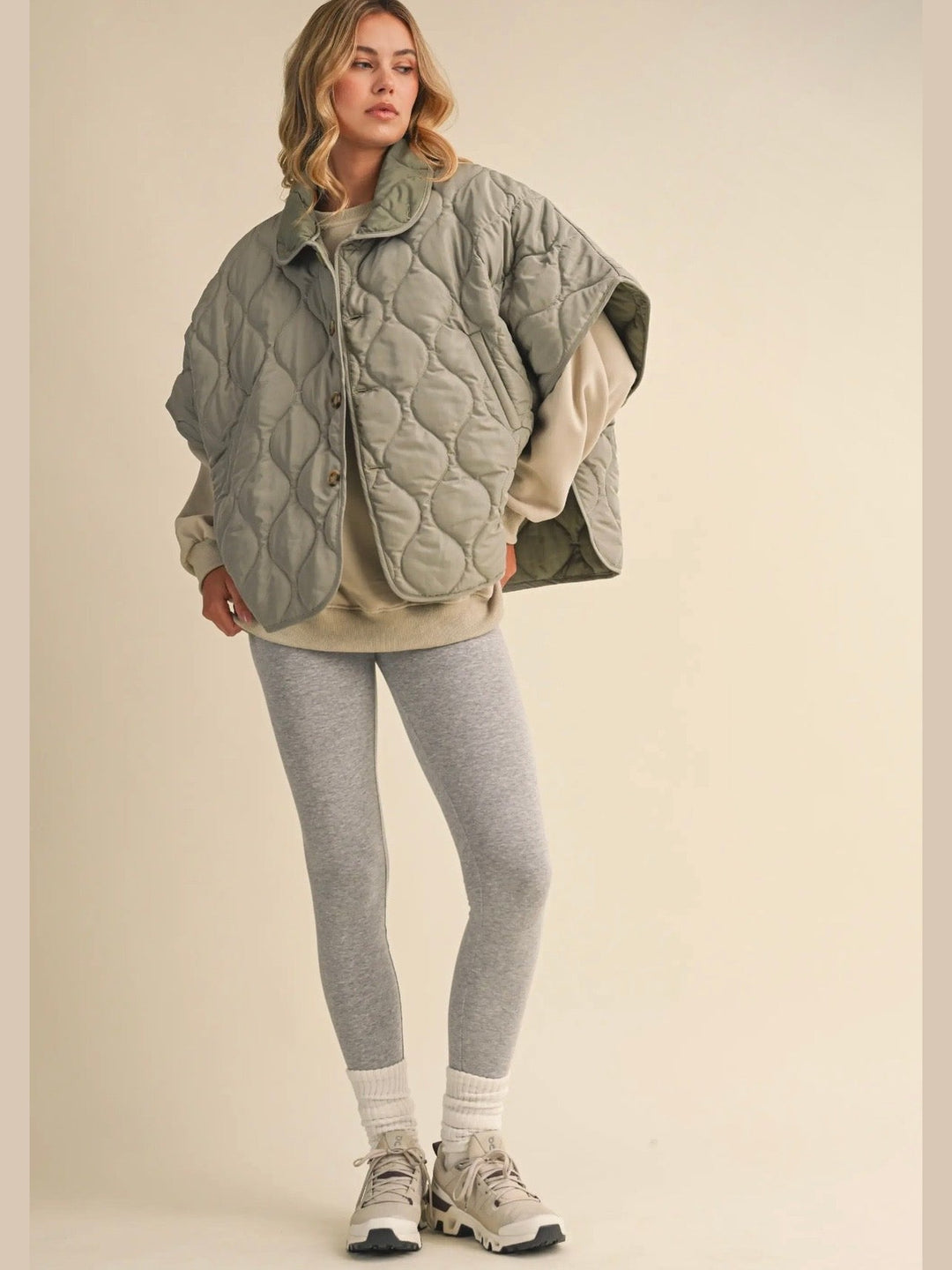 Poncho Quilted Oversized Vest