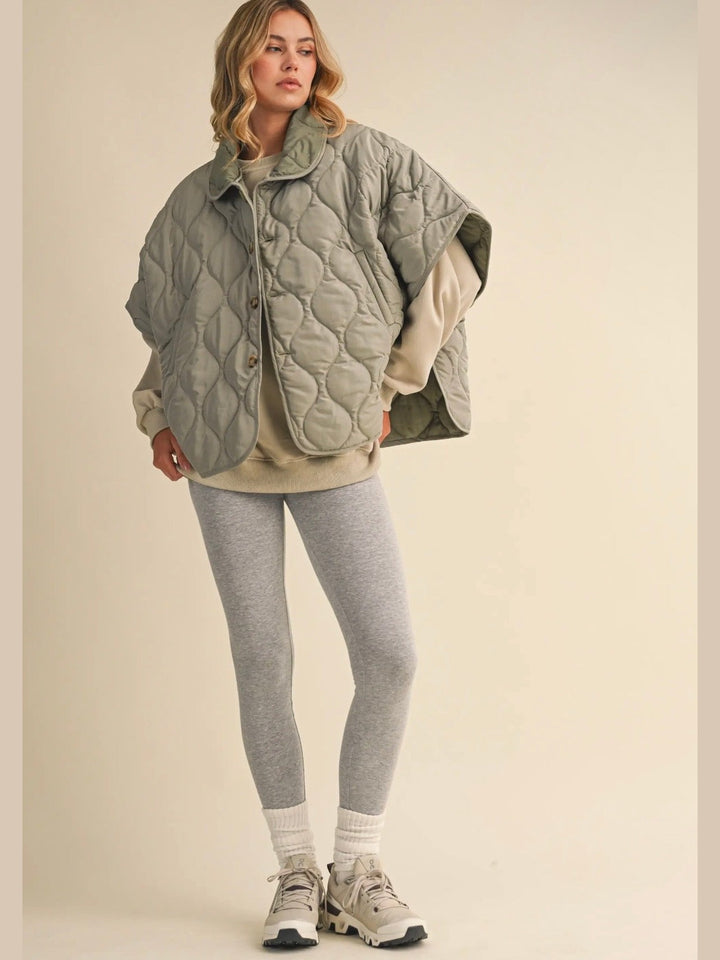 Poncho Quilted Oversized Vest