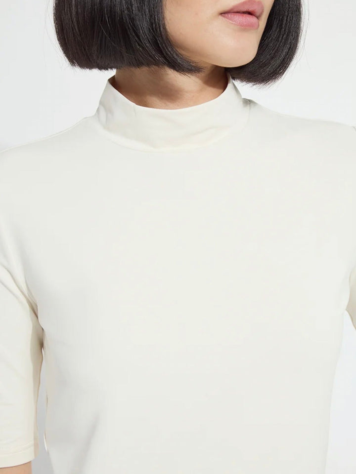 Clara Mockneck Elbow Sleeve Top - Macadamia