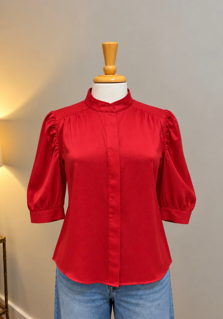 Jade Ruched Sleeve Blouse