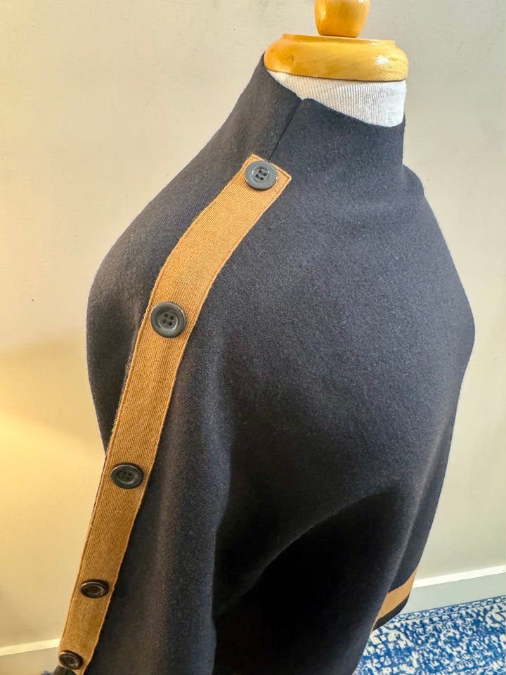 Multiples 3/4 Dolman Sleeve Black & Camel Sweater