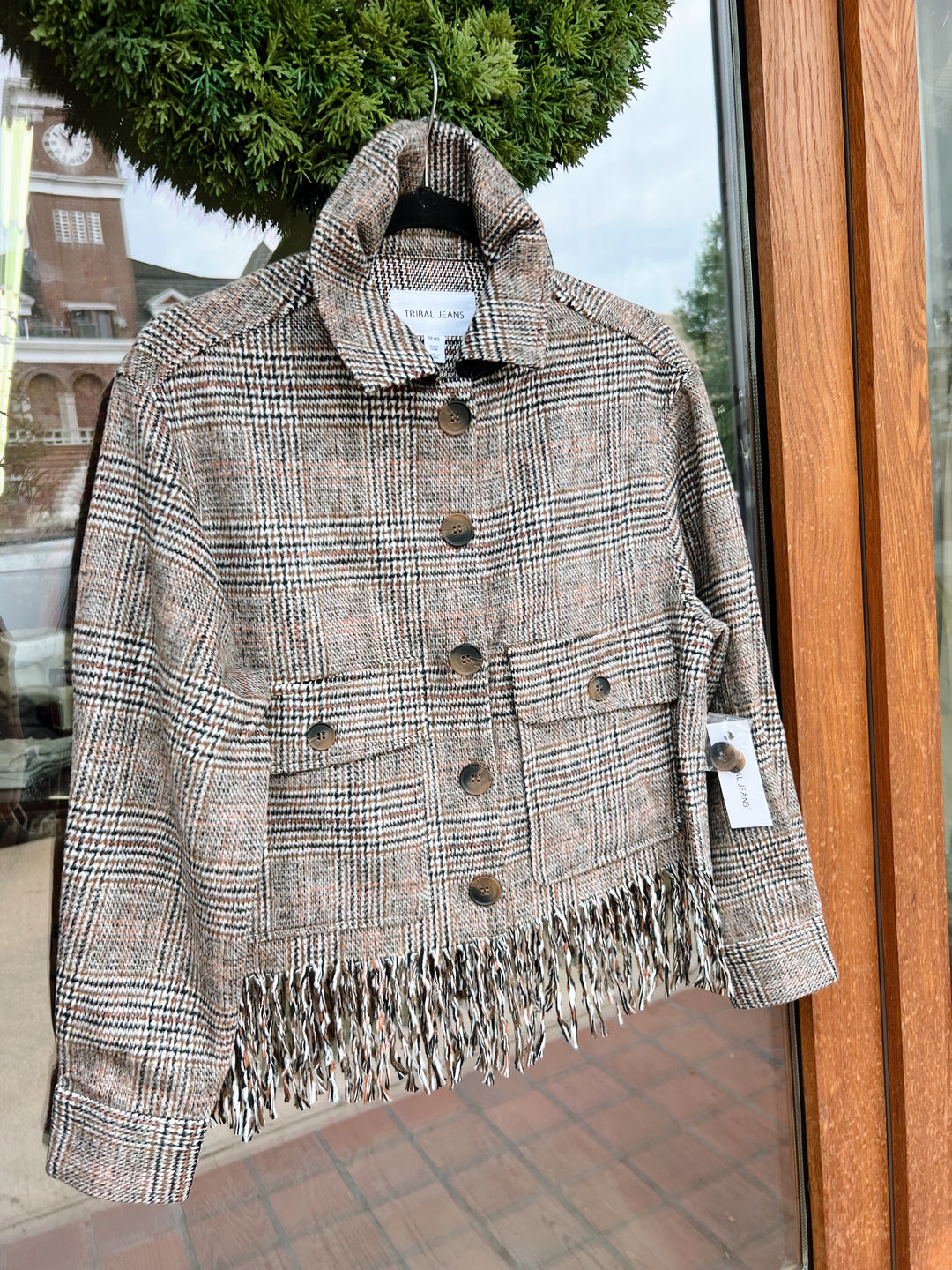 Tribal Crop Shacket w/ Fringe