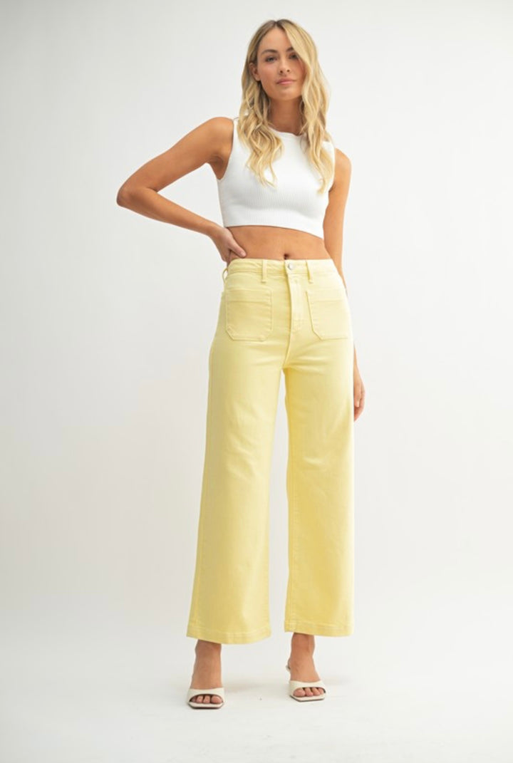 Just Black Denim Patch Pocket Wide Leg Jean- Sunshine