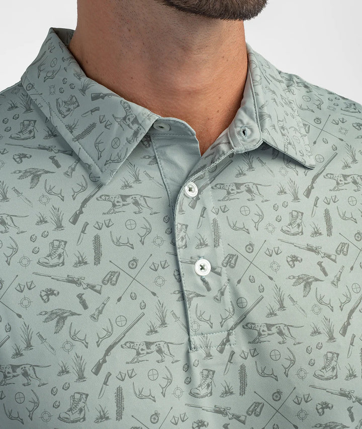 Quack n Rack Printed Polo - Sage