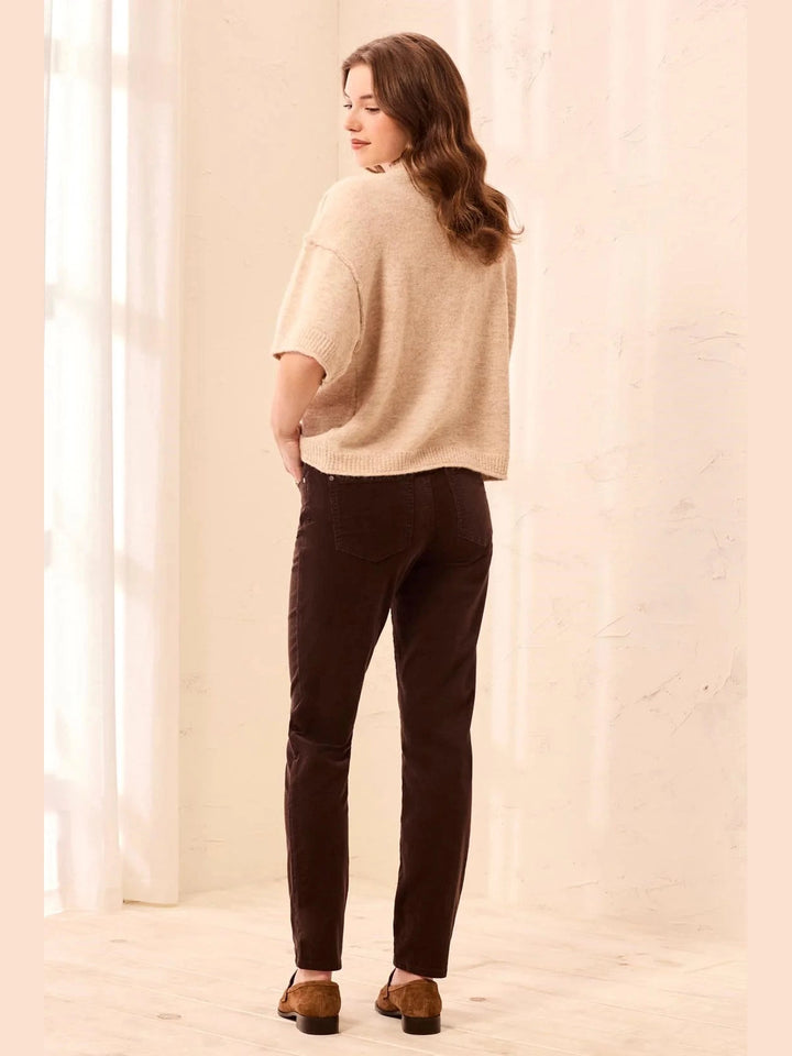 Micro Cord Audrey Pull-On Slim Jeans - Chocolat
