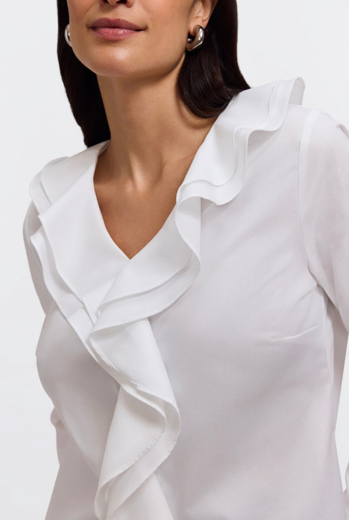 Foxcroft Shantel Ruffle Long Sleeve  Blouse