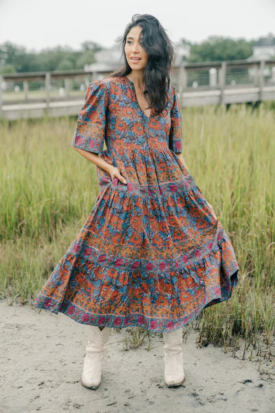 Victoria Dunn Serena Dress- Burnt Umber