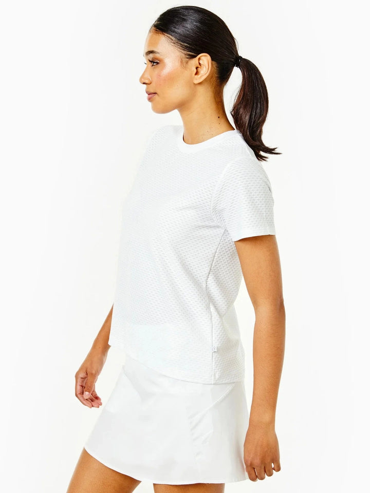 Active Mesh Walnut Short Sleeve Top