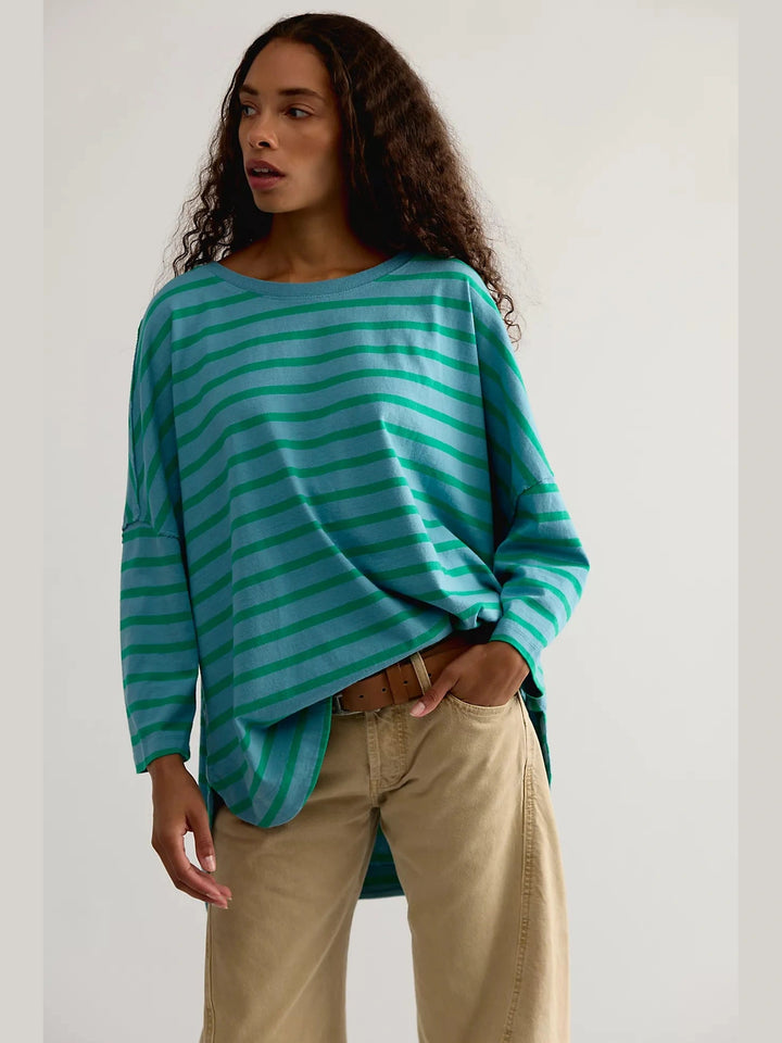 Two Sense Long Sleeve Top - Blue Combo