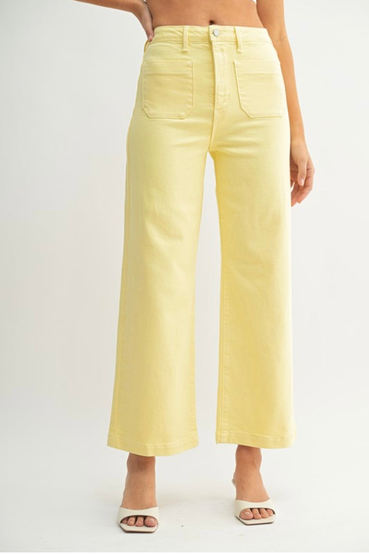 Just Black Denim Patch Pocket Wide Leg Jean- Sunshine