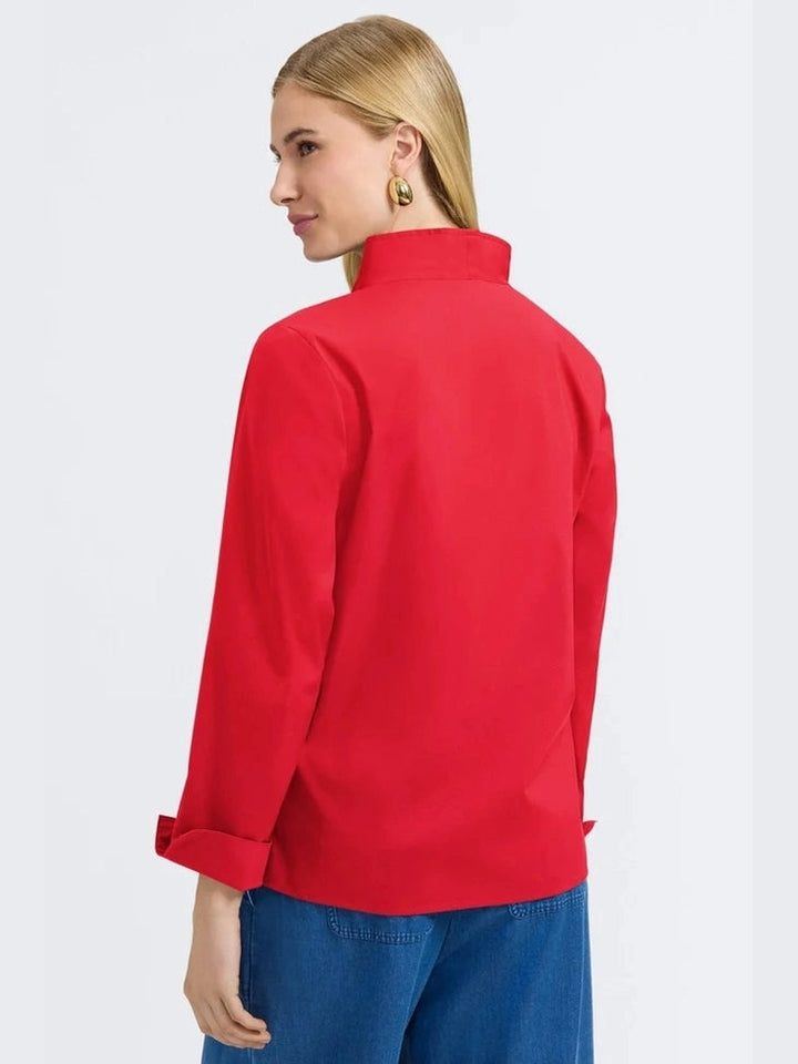 Foxcroft Tammy Long Sleeve Popover Shirt - Simply Red