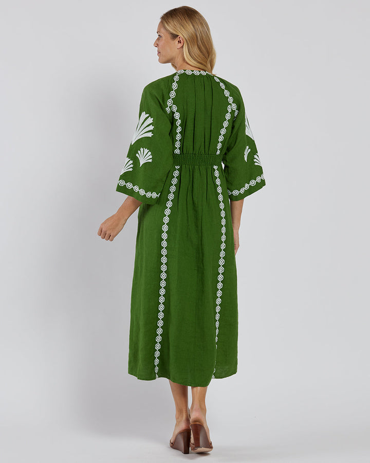 Jude Connally Clementine Dress- Garden Green White