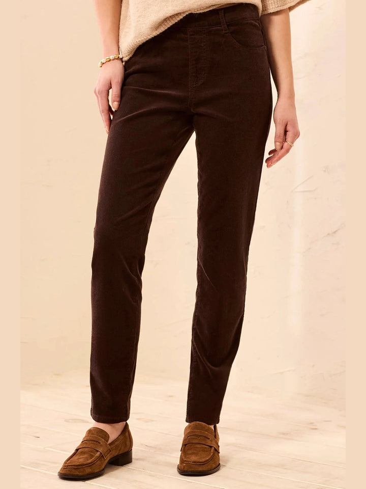 Micro Cord Audrey Pull-On Slim Jeans - Chocolat