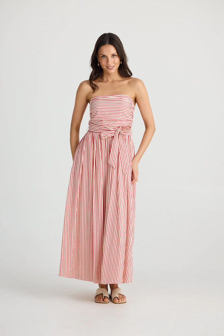Brave & True Avalon Maxi- Red Seersucker