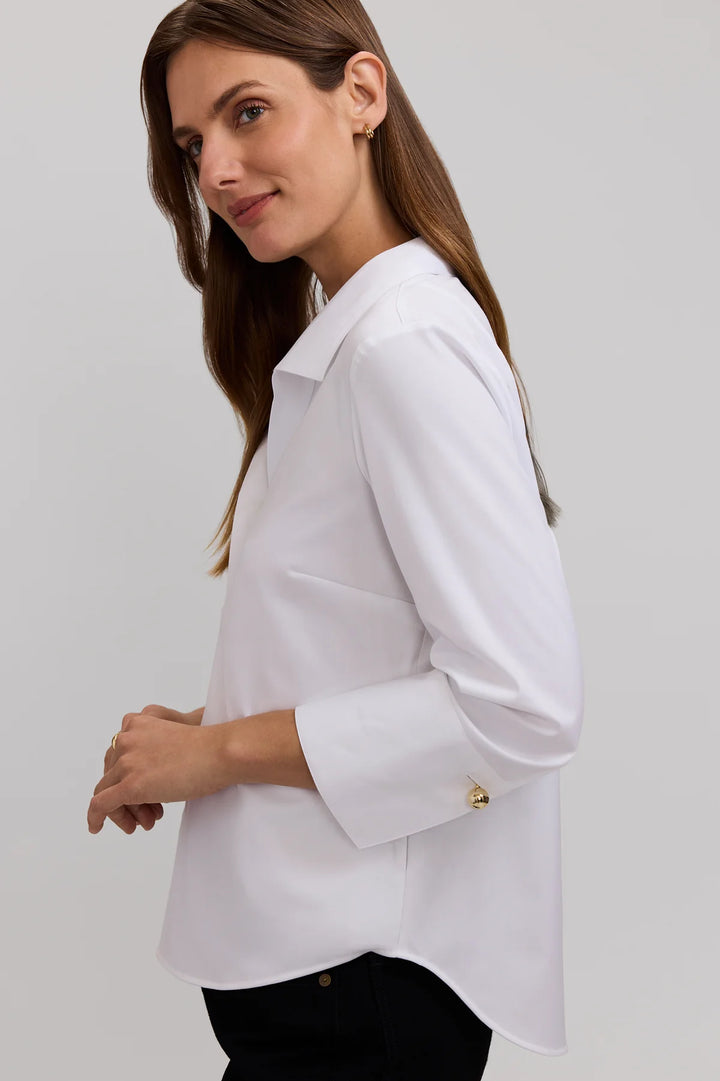Catalina Stretch Matte Sateen 3/4 Sleeve Popover Shirt