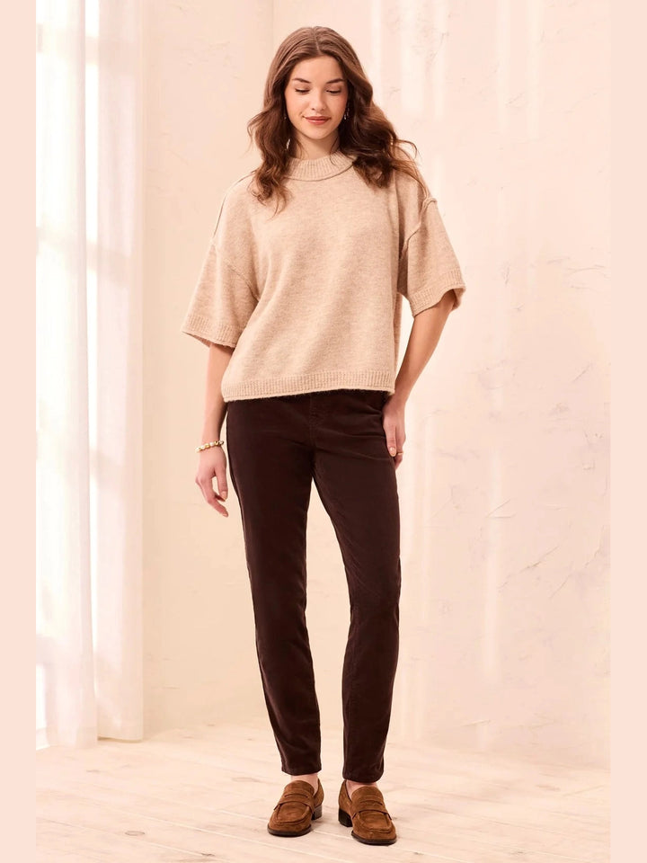 Micro Cord Audrey Pull-On Slim Jeans - Chocolat