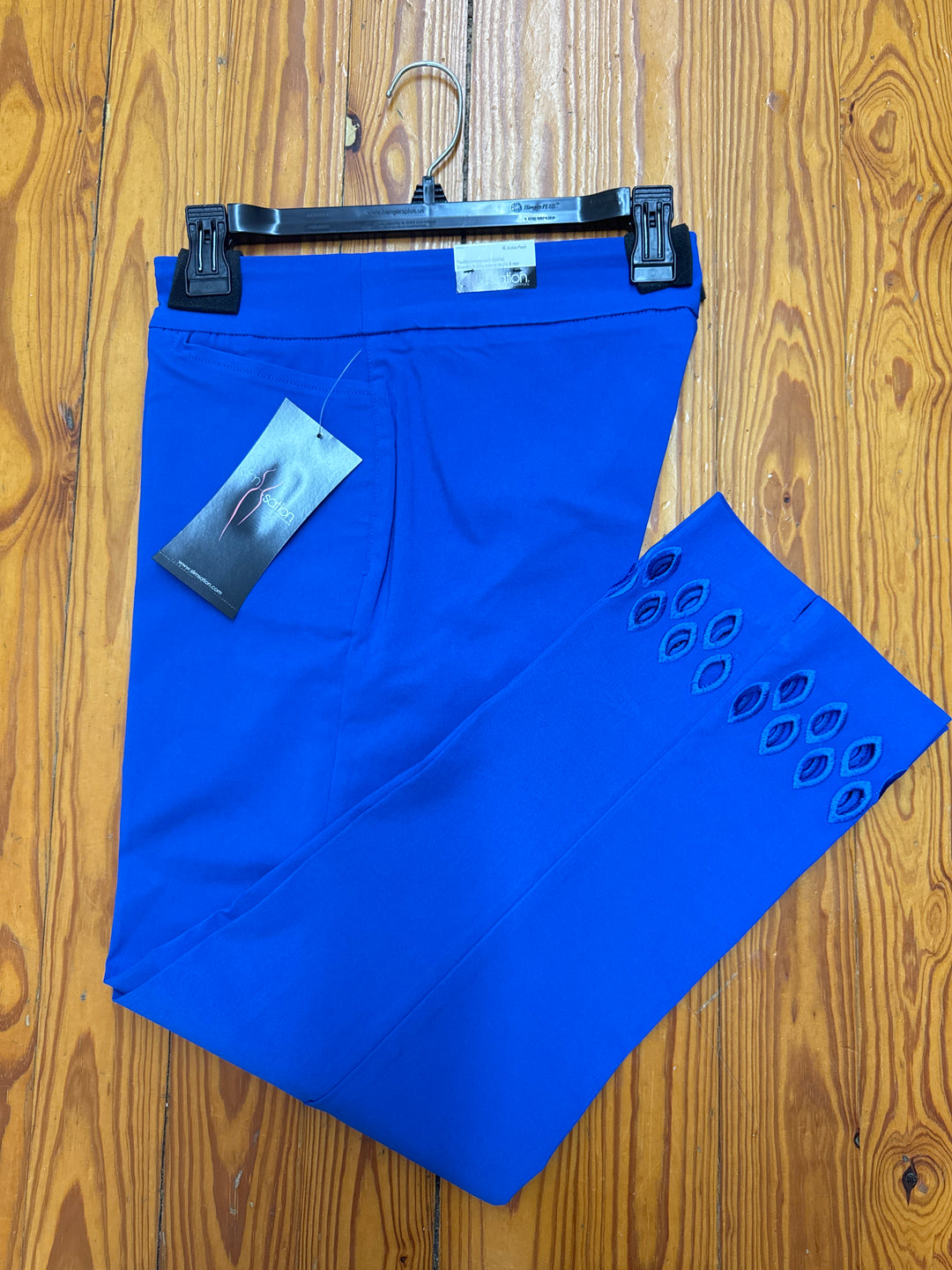 Slimsation Pull-On Ankle Pant w/ Embroidered Hem - Bright Royal