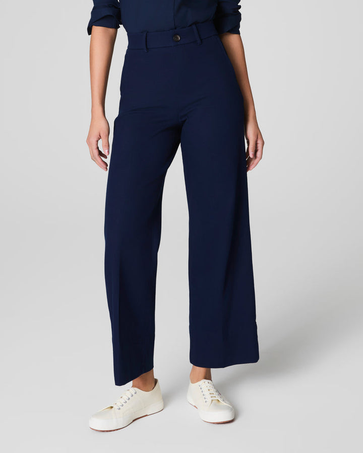 Spanx Stretch Twill Cropped Wide Leg Pant