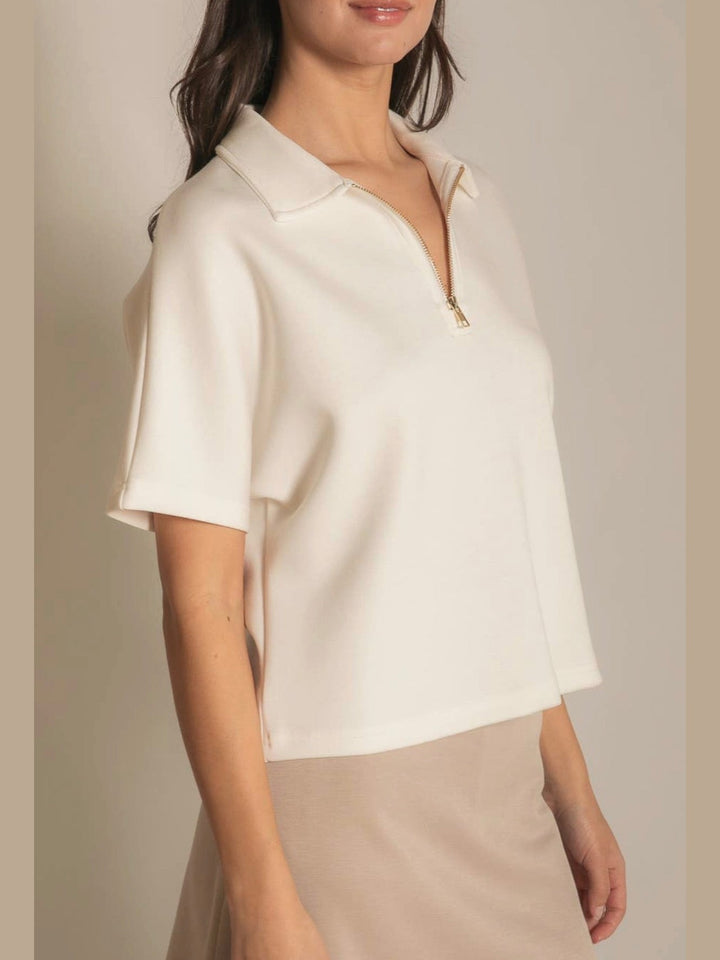 Butter Modal Short Sleeve Quarter Zip