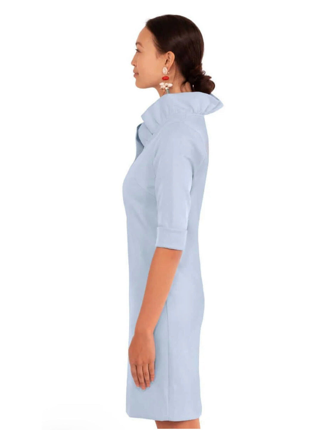 Solid Ruffneck Dress - Periwinkle