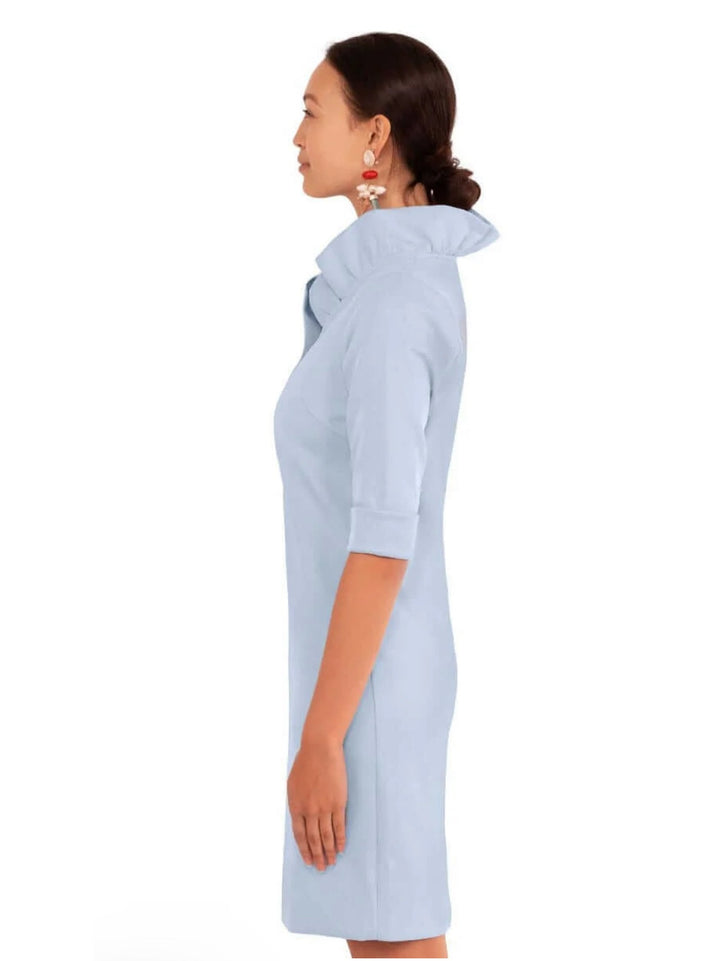 Solid Ruffneck Dress - Periwinkle