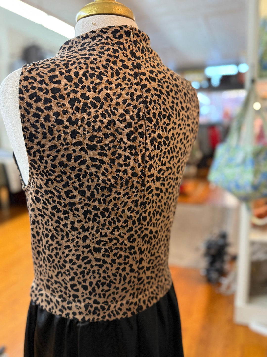 THML Sleeveless Cheetah Midi Dress