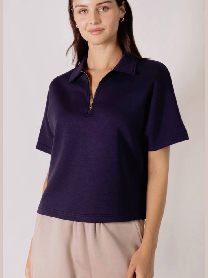 Butter Modal Short Sleeve Quarter Zip