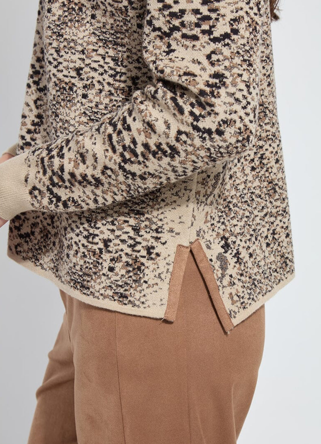 Lysse Declan Mock Neck Jacquard Sweater
